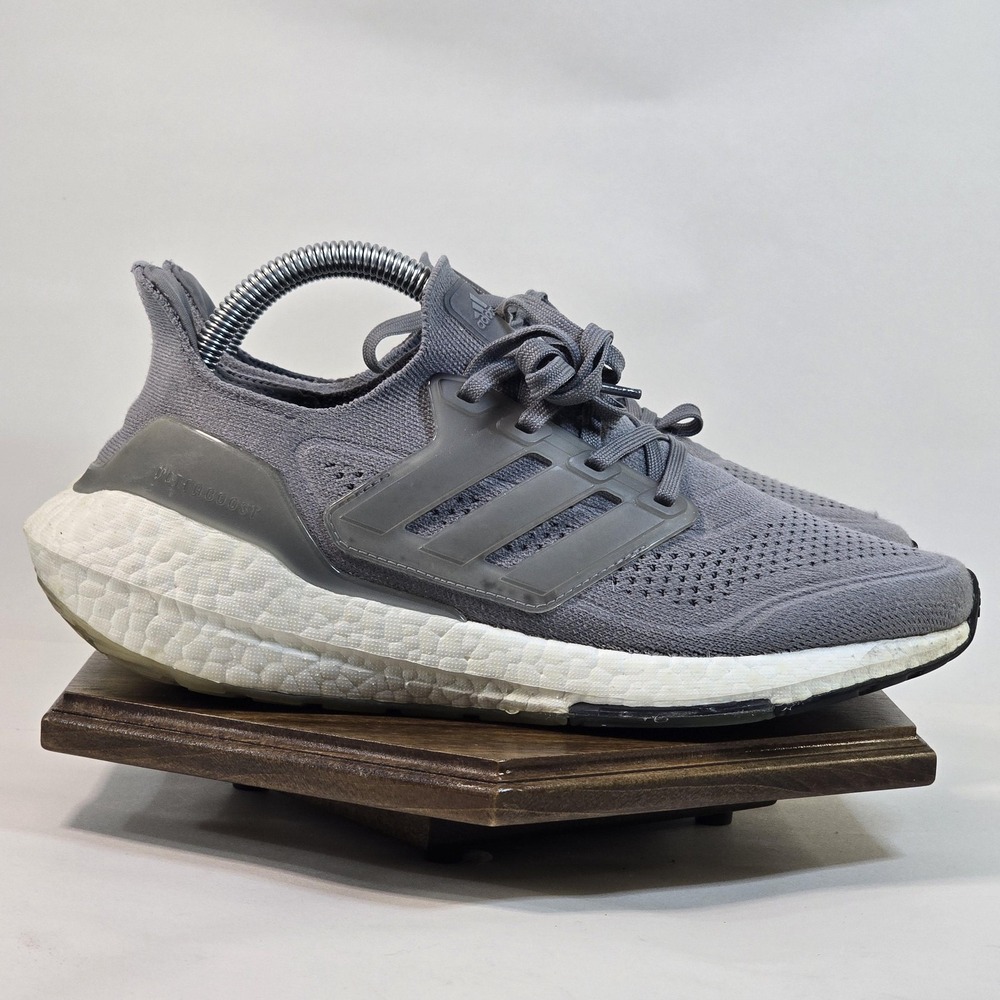 Adidas Ultraboost 21 Running Shoes Womens Size 8 Gray Primeknit Boost FY0404